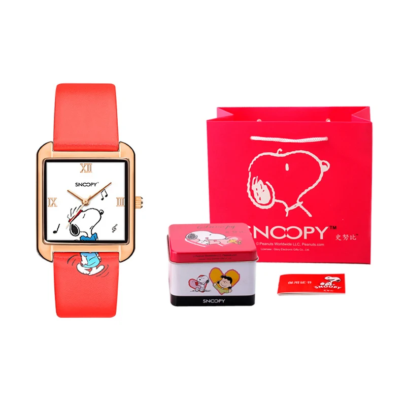 Часы Snoopy женские кварцевые модные милые водонепроницаемые брендовые подарочные