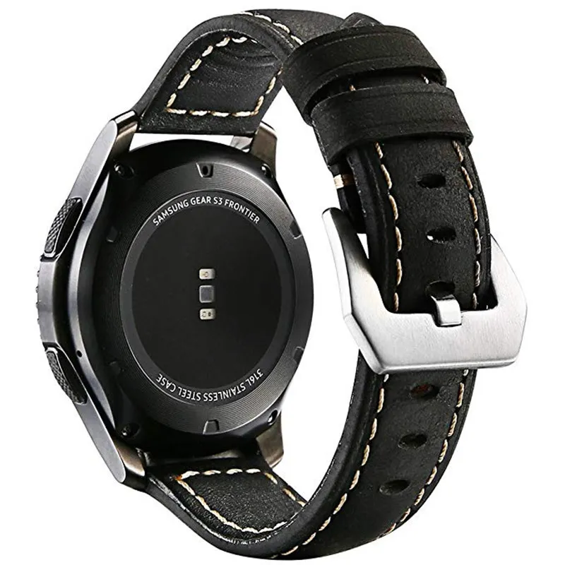 22 мм Винтаж Crazy Horse Натуральная кожа Ремешки для наручных часов для samsung Galaxy Watch 46 мм ремешок gear S3 классический/Frontier Band Браслеты
