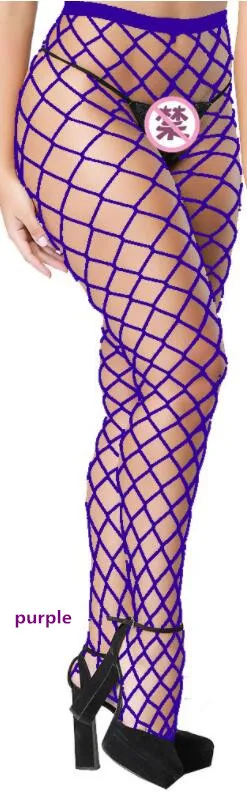 purple Для женщин разноцветный чулок Колготки женские сексуальные, кружевные, из ткани органди колготки Женский Секс чулки в сетку - Цвет: purple