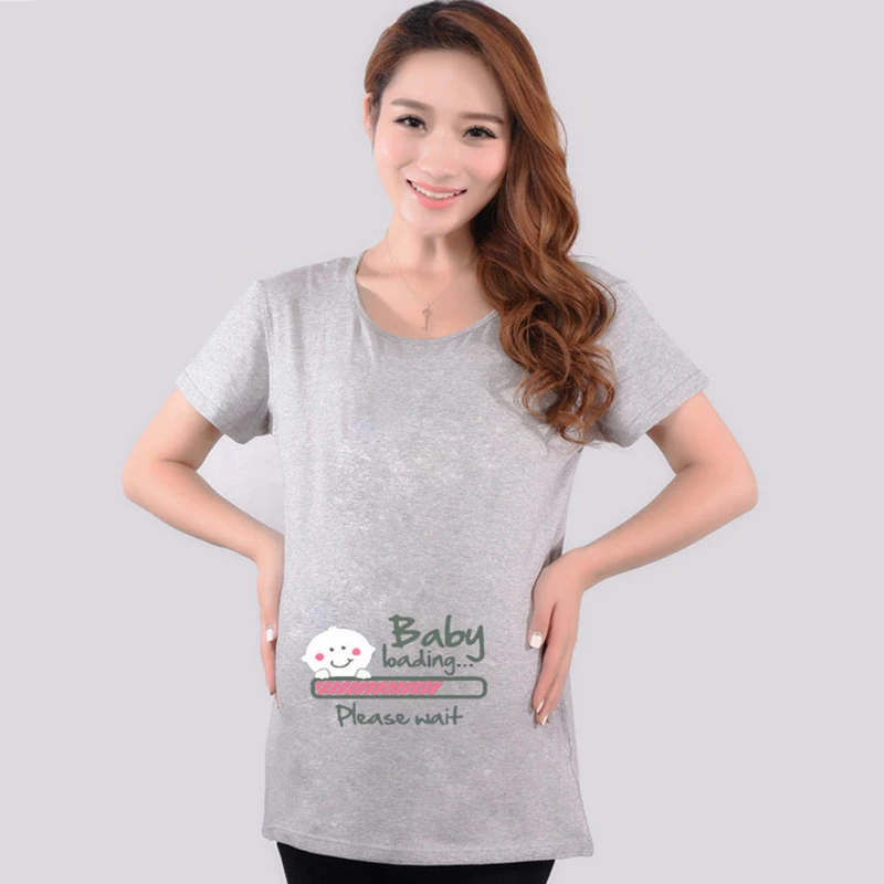 Лидер продаж летние Забавные Рубашки для беременных Детская футболка с