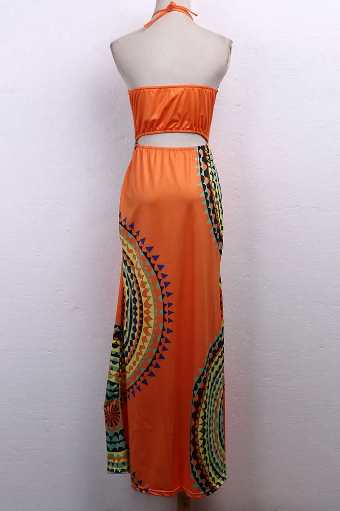 Женское богемное платье макси без рукавов летнее Свободное длинное с цветочным