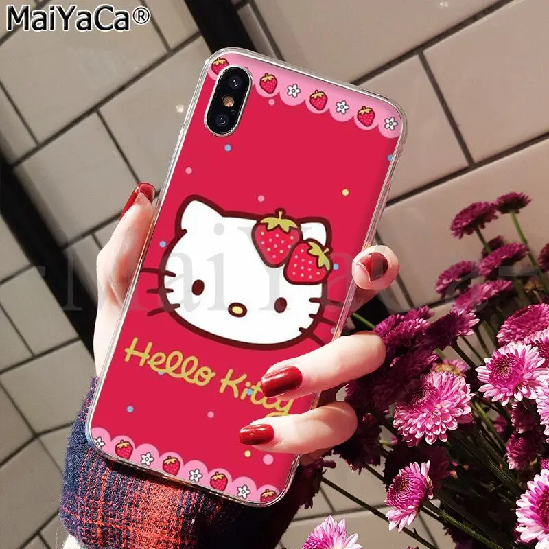 A16 MaiYaCa hello kitty Merry Christmas мягкий резиновый Прозрачный чехол для телефона для Apple iPhone 8 7 6 6S Plus X XS MAX 5 5S SE XR - Цвет: A16