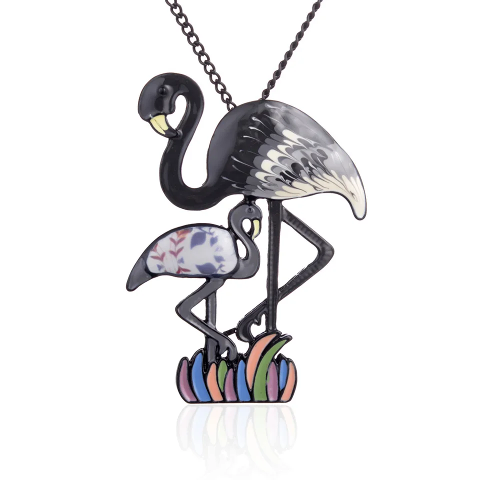 Стильная брошь Фламинго подарок на день матери женские металлические