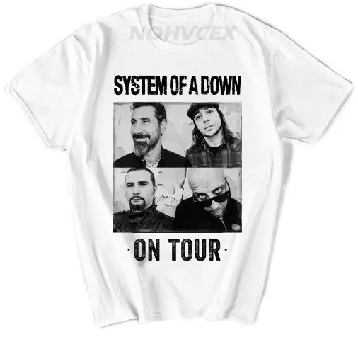 Белый Система из пуха SOAD EAGLES, битая Рок Металл Музыка, хлопковая забавная футболка для мужчин с коротким рукавом - Цвет: Белый