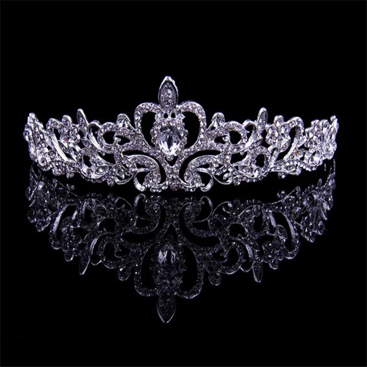 Yudelena игристое Корона Посеребренная прозрачного хрусталя Свадебные Diamante тиара