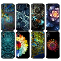 Black tpu case for iphone 2020 plus case silicone cover for iphone pro Max case Colorful Fractal