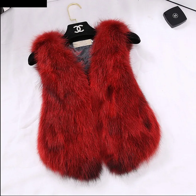 Женский жилет из натурального меха енота осенне зимняя верхняя одежда пальто