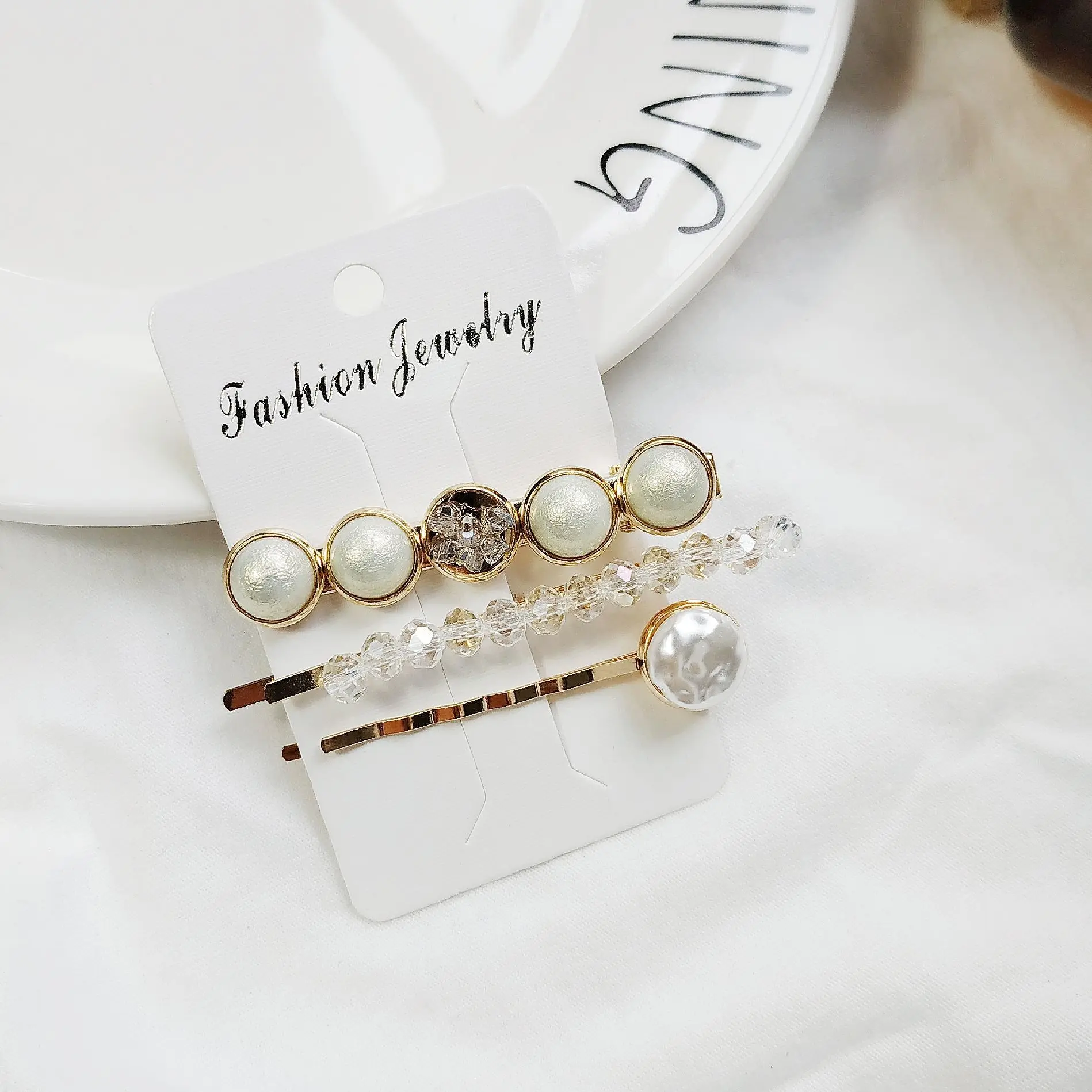 Модные нестандартные жемчужные заколки для волос 3 шт./компл. женские простые