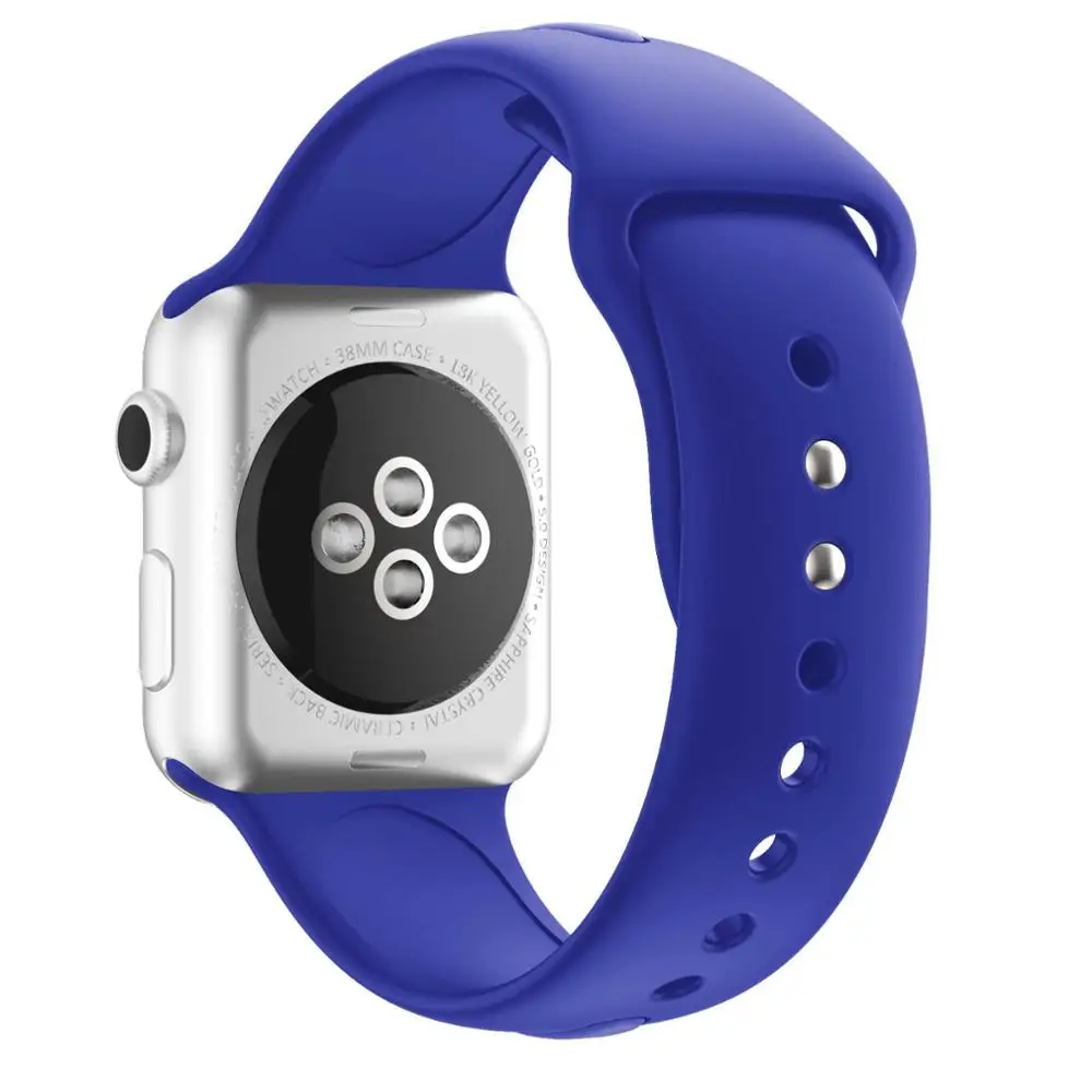 Цветной мягкий силиконовый сменный спортивный ремешок для 38 мм Apple Watch Series1 2 42 мм наручный браслет ремешок для iWatch Sports Edition - Цвет ремешка: Blue