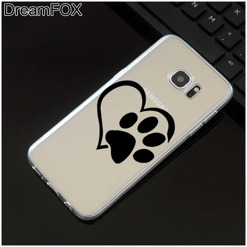 DREAMFOX M079 Cut Dog Paw Soft TPU Silicone Case Cover For Samsung Galaxy Note S 3 4 5 6 7 8 9 Edge Plus Grand Prime |