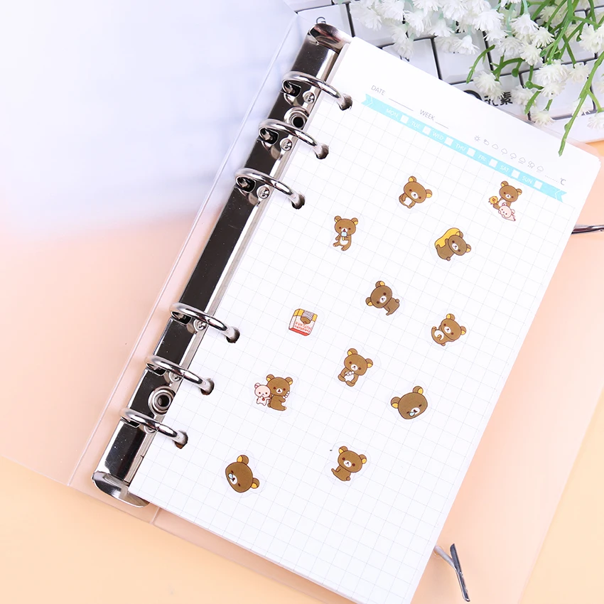 80 шт./лот DIY Kawaii прозрачные ПВХ наклейки милый Мишка рилаккума стикер пакет для домашнего декора стикер для канцелярских товаров офисные принадлежности