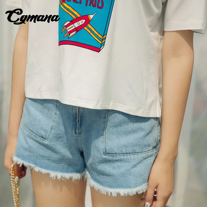 Cgmana футболка Для женщин Топы корректирующие летняя с круглым вырезом 2018 пары S