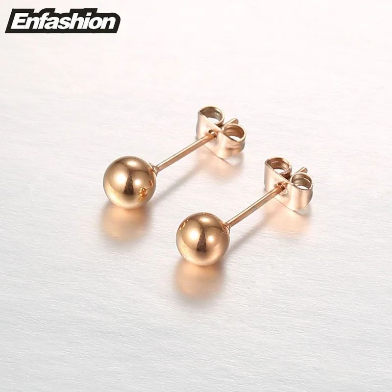 Ball Rose gold Enfashion геометрический квадратный шарик-шип кристалл серьги роза серьги золотистого цвета серьги гвоздики для женщин ювелирные изделия Brinco - Окраска металла: Ball Rose gold