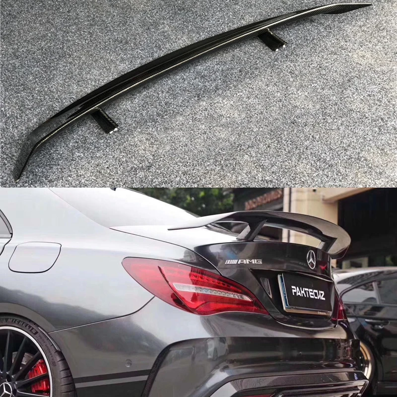 CLA45 AMG GT Стиль углеродного волокна спойлер на задний багажник крыло подходит для