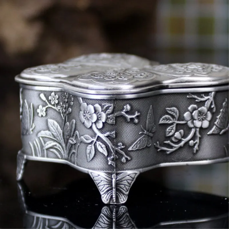 Шкатулка для ювелирных украшений в Европейском стиле резной металлический бокс