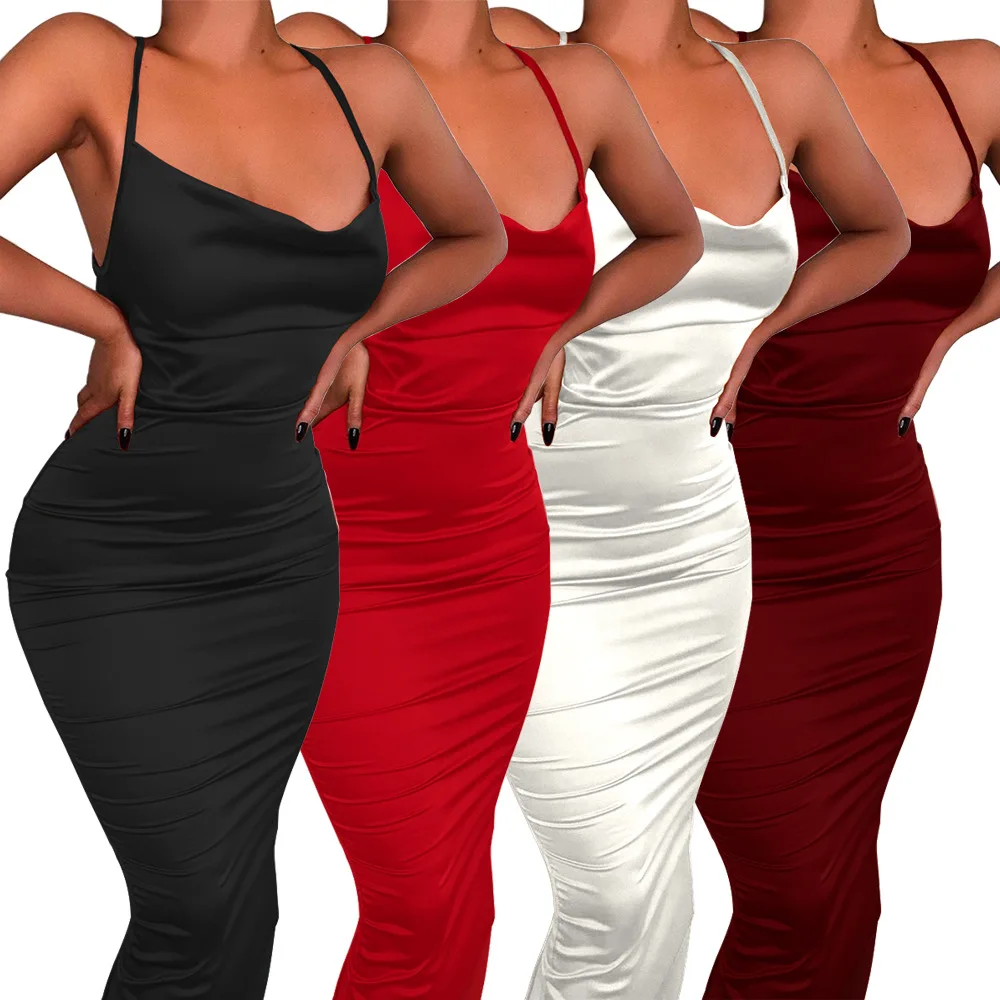 

2019 Summer Fashion Sexy Slim Strapless Top Dress Womenswear