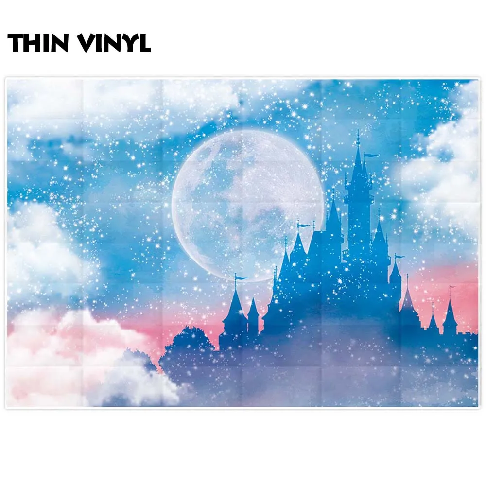 Студийный фон для фотосъемки Allenjoy с изображением замка акварелью неба облаков