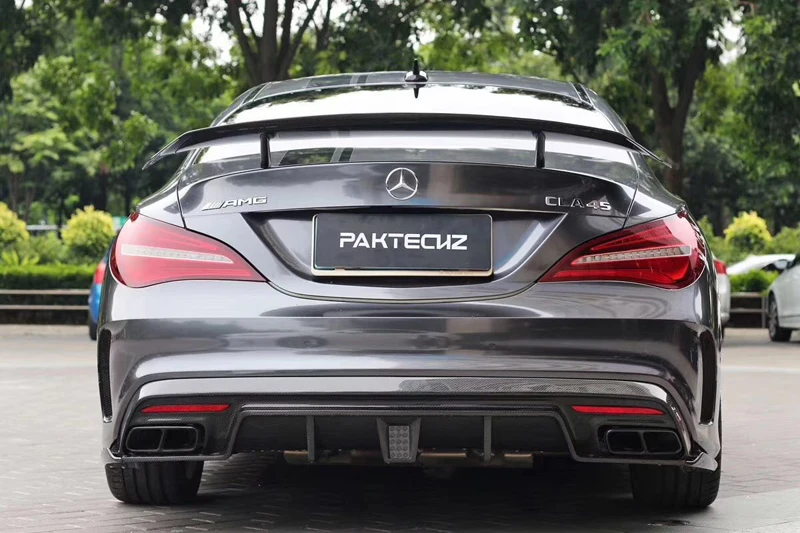 CLA45 AMG GT Стиль углеродного волокна спойлер на задний багажник крыло подходит для