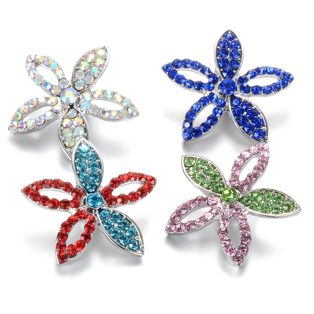 

Colorful flower Gingersnaps Jewelry 3 Colors 18mm Vocheng Snap Charms Interchangeable Jewelry Snap Button Vn-2011
