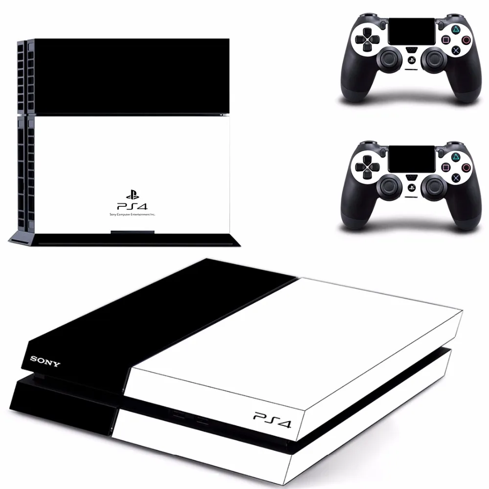 Чистый белый черный Цвет PS4 переводная картинка наклейка для Sony PlayStation 4 консоли и