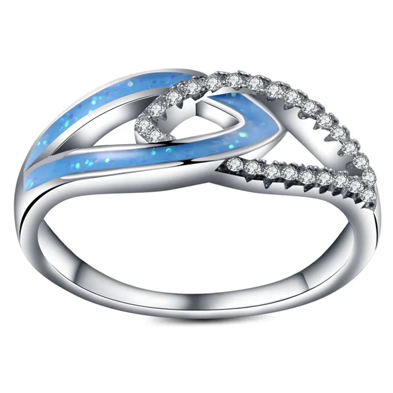 7 Types Women OPal Ring Zircon Finger Circlet Alloy Wedding Rings Charms Gift For Girl Fine Jewelry luxury Bow Festival Present | Украшения