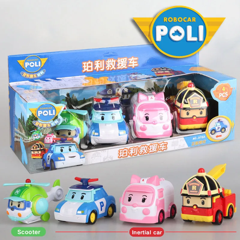 4 шт./компл. Робокар корейский робот детские игрушки аниме трансформер экшн