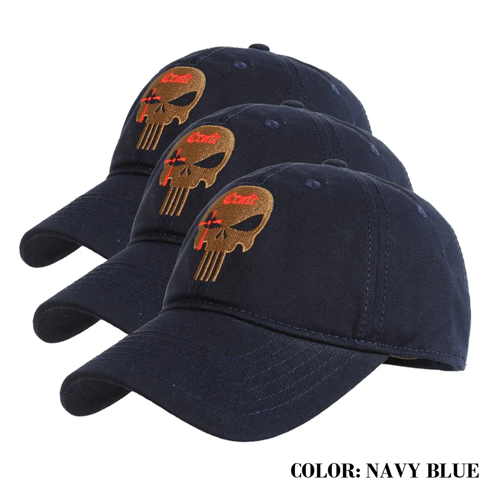 3 PCS NAVY BLUE T.S.N.K Мужская и женская Беговая Кепка, кепка, американская Каратель, командная Кепка, регулируемая бейсболка, MC цвет - Цвет: 3 PCS NAVY BLUE