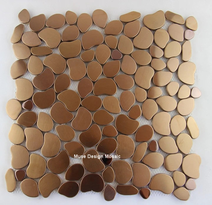 

Irregular Gold PolBrushed Metal Mosaic Tiles, for showroom Bathroom hallway border indoor outdoor Wall cover Tiles