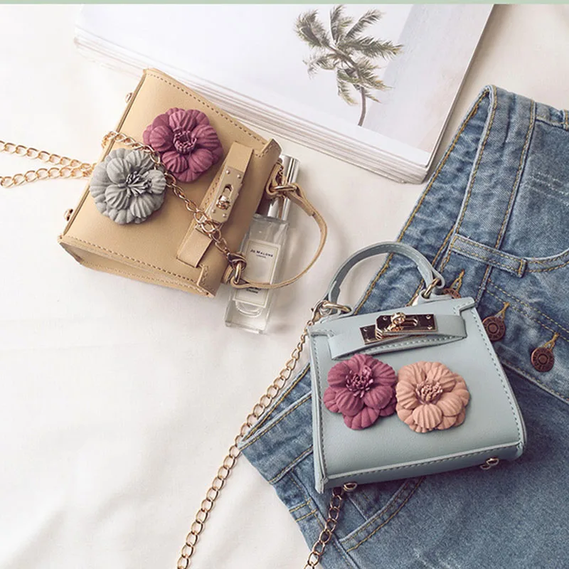2017 Новая модная женская Мини Цветочная сумка на плечо с цепью маленькая через