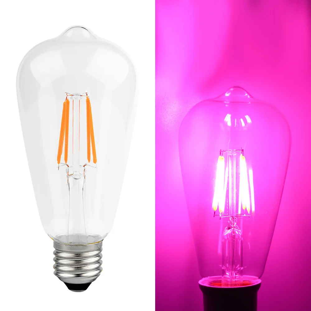 Pink Color GLSZ Edison ЛАМПЫ 4 Вт светодиодный лампы E27 ST64 лампа накаливания Эдисона 220V Промышленный Настенный декор Винтаж подвесной светильник в стиле ретро лампа для Гостиная - Цвет: Pink Color