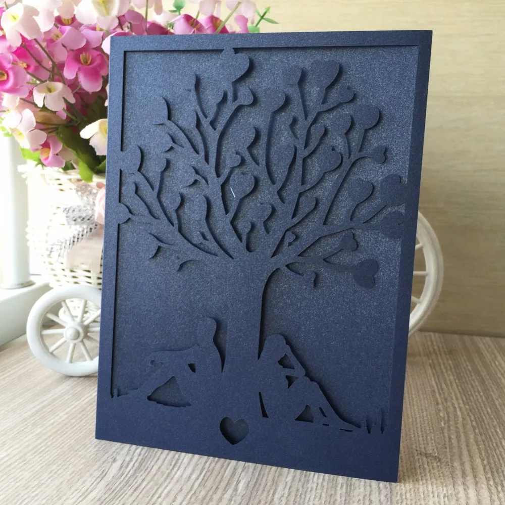 

50pcs Western-Style Tree Elegant Engagement Wedding Invitation Card Party Bussiness Cards Souvenirs Wedding Centerpieces Decor