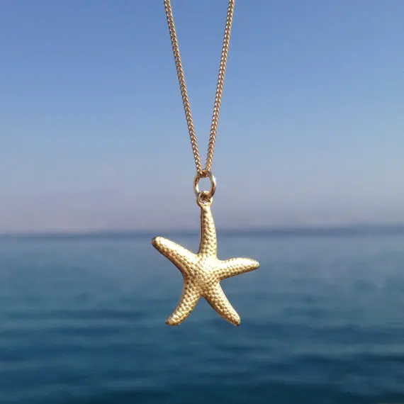 Простое Ожерелье с морскими звездами морские животные ожерелье кулоном