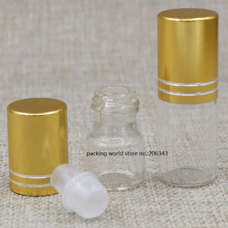 1ML2ml3ml прозрачная стеклянная бутылка со стальным стеклянным шариком рулон на