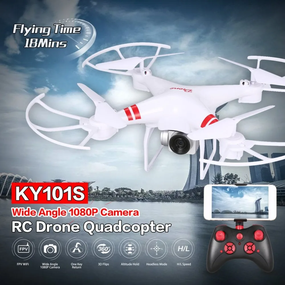 KY101S WiFi FPV широкоугольный 720/1080P камера селфи RC Дрон режим удержания высоты Безголовый 3D переворачивает один ключ возврата Квадрокоптер