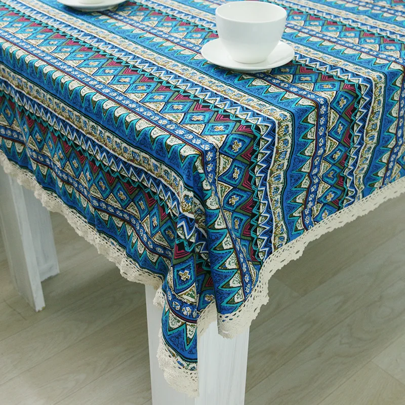 Настольная скатерть в богемном стиле 140x140 см|table cloth|tablecloth geometriccloth table cloths |