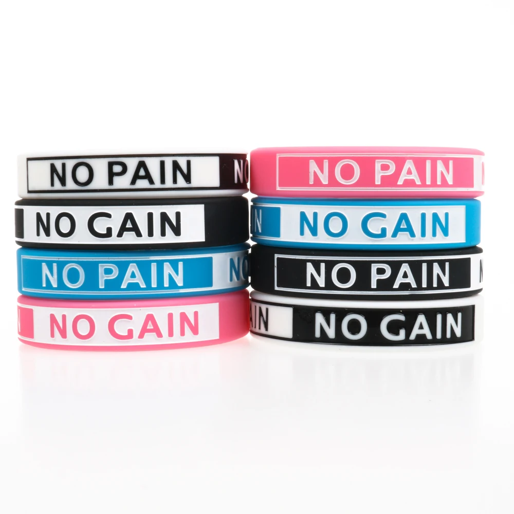2 шт. NO PAIN GAIN силиконовый браслет Высокое качество модные силиконовые браслеты 4