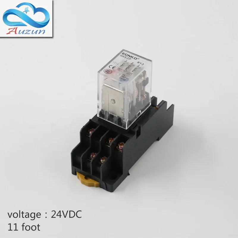 

10 pieces hh53P small dc 24v relay with intermediate relay lamp base current is 5 a silver contact eleven feet