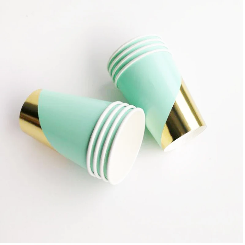 44 шт. одноразовые салфетки в полоску под золото | Дом и сад