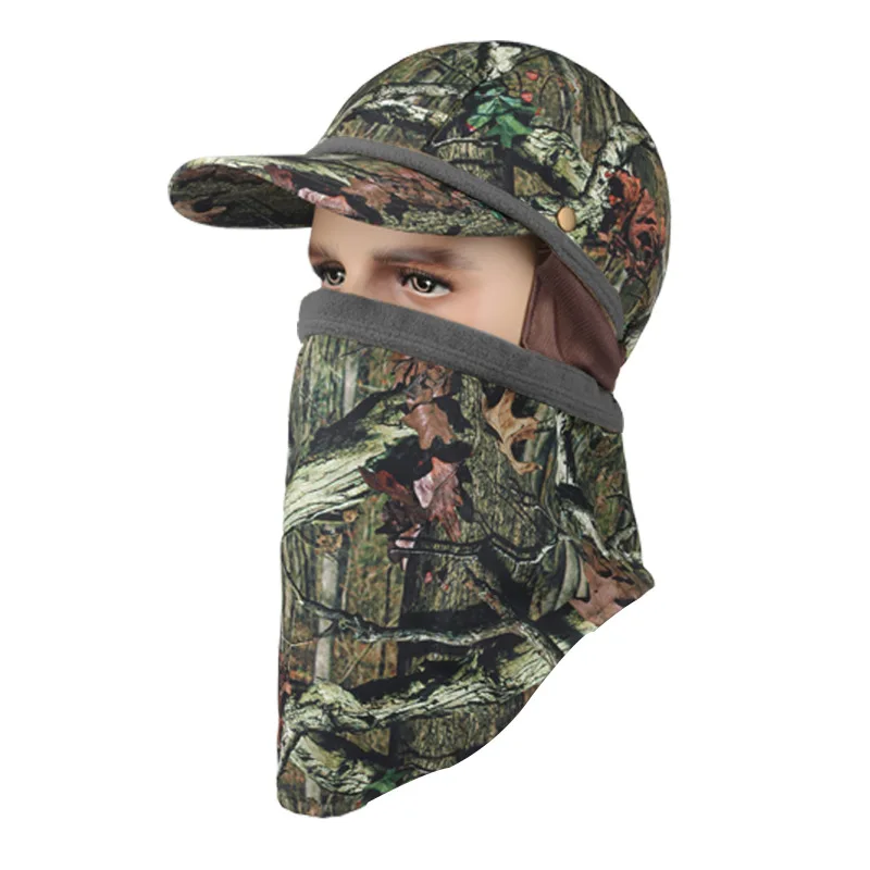 Refire gear зимняя флисовая Выходная шляпа с капюшоном камуфляжная маска фасоль Балаклава вязаная шапка тактическая мужская маска для лица шапки с наушниками - Цвет: Camo2