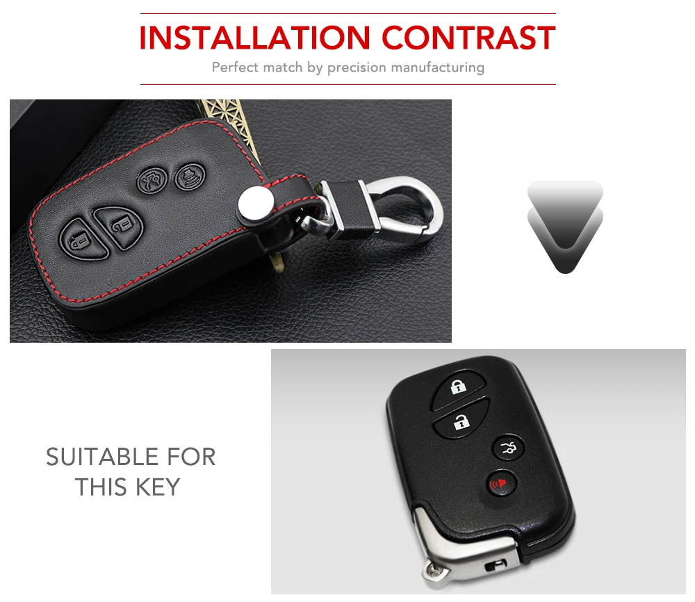 Кожаный чехол для ключей Lexus Smart Key ES 300h 250 350 IS GS CT200h RX CT200 ES240 GX400 LX570 RX270 4BTNS |