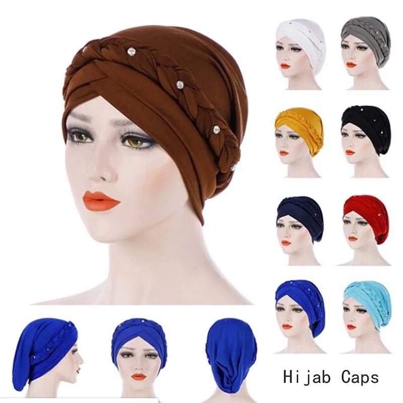 Женский мусульманский головной убор исламский хиджаб тюрбан оплетка молочный