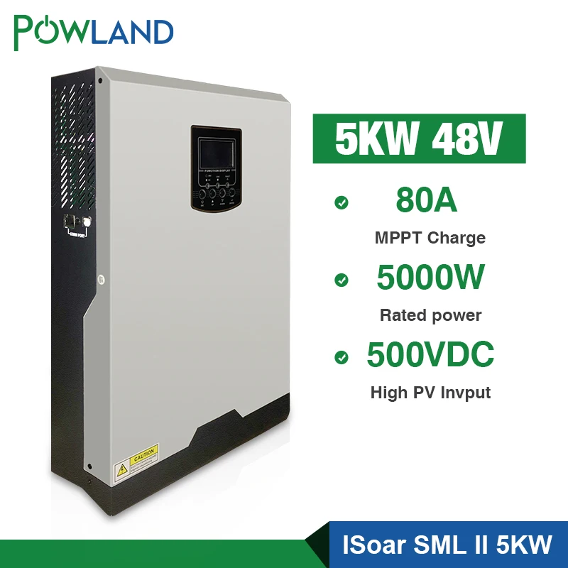 Солнечный инвертор 500Vdc 5000W 80A MPPT 48V 220V решетки инвертор 5Kva чистая синусоида инвертор 60A зарядное устройство
