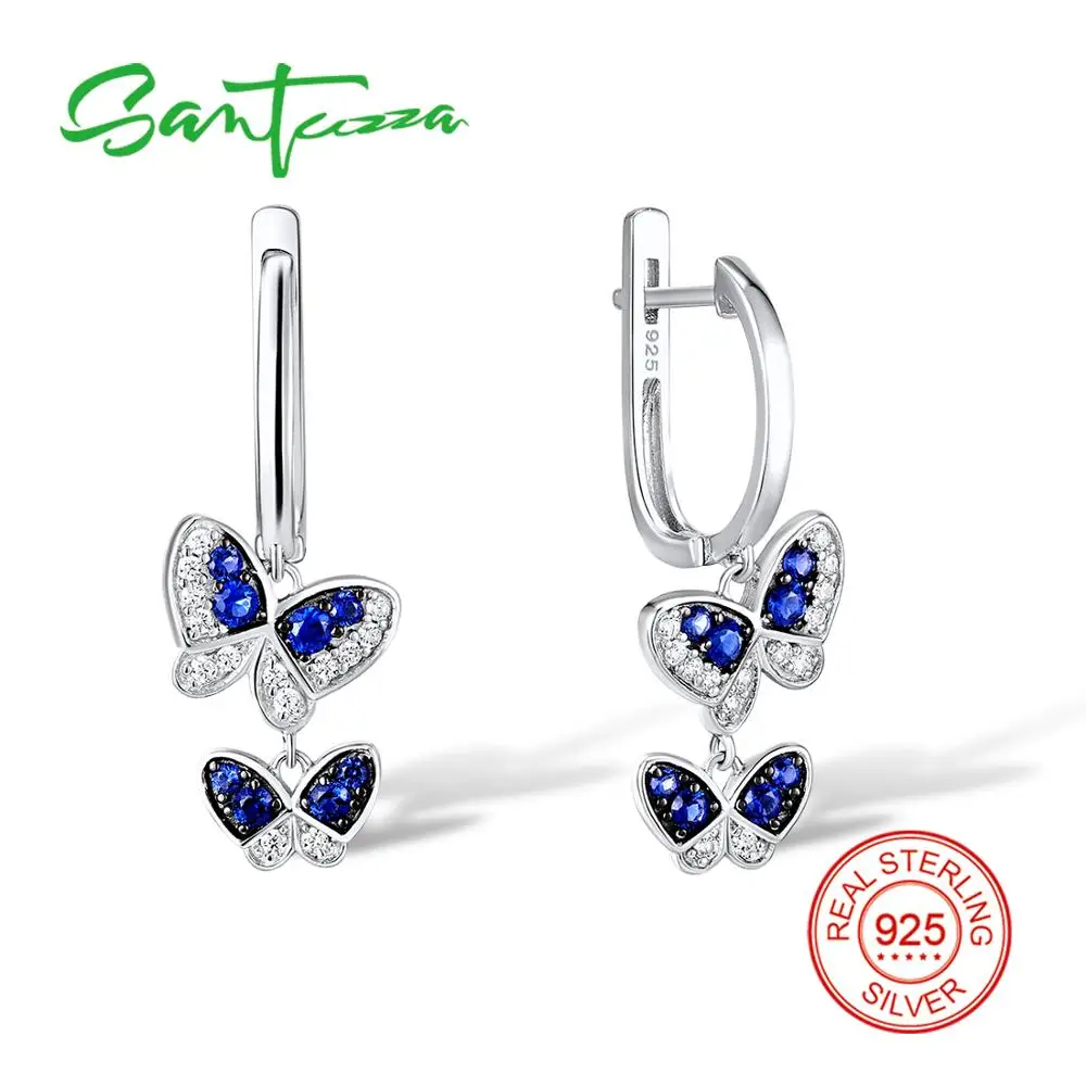 SANTUZZA серебряные серьги для женщин 925 пробы висячие длинные Кубический Цирконий