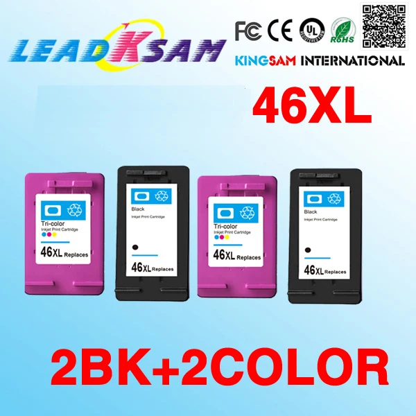 4х сменный чернильный картридж совместимый с hp46 46XL DeskJet ink Advantage 2520hc 2529 4729 2029 2020hc