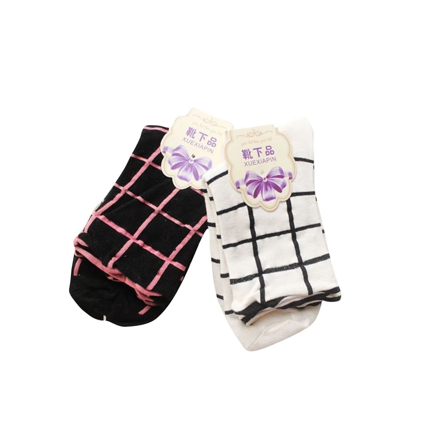 2018 Хлопковые женские клетчатые носки корейские милые повседневные брендовые