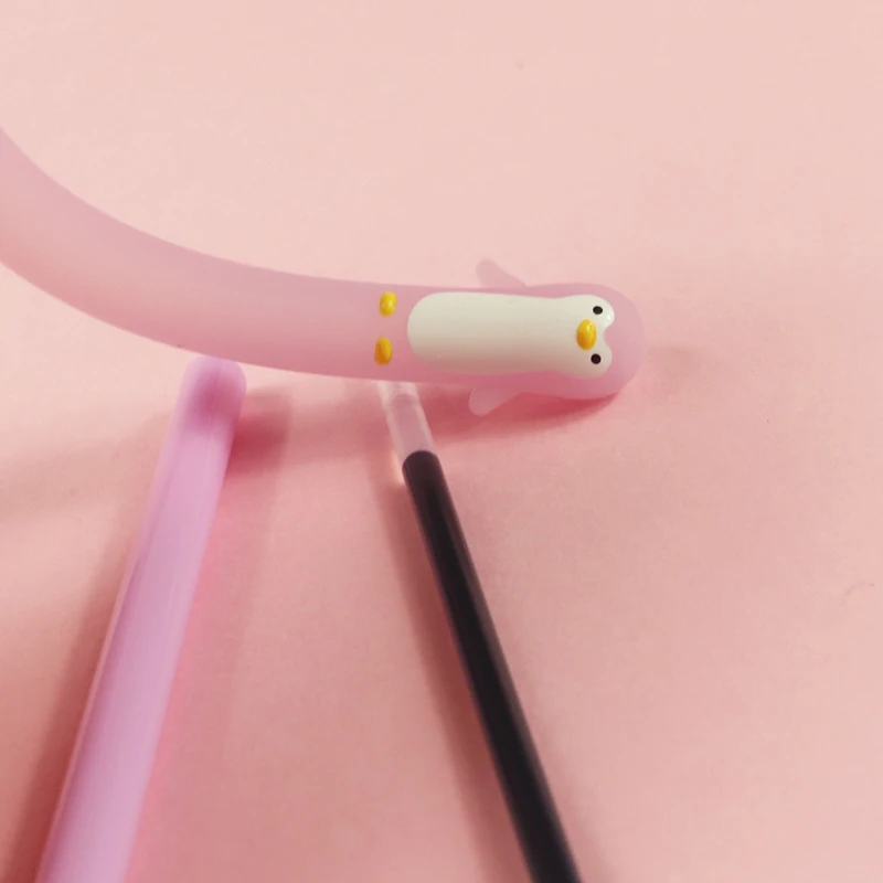 48 шт./лот Kawaii Пингвин из силикона гелевая ручка 0,5 мм черная Ручка-роллер письменная ручка студенческий канцелярский школьный офисный поставка