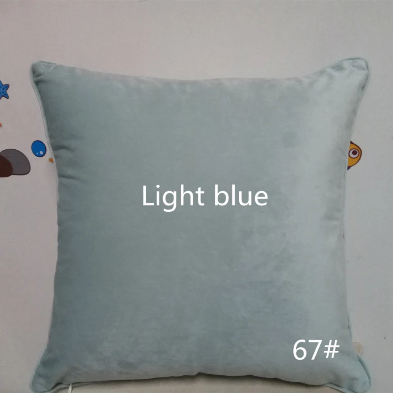 Light blue No. 67 Модный мягкий Чехол на подушку, Бархатный Чехол на подушку для гостиной, дивана 45*45, кресло, кровать, домашний декор, домашний декор, 30, 50, 60 - Цвет: Light blue No. 67