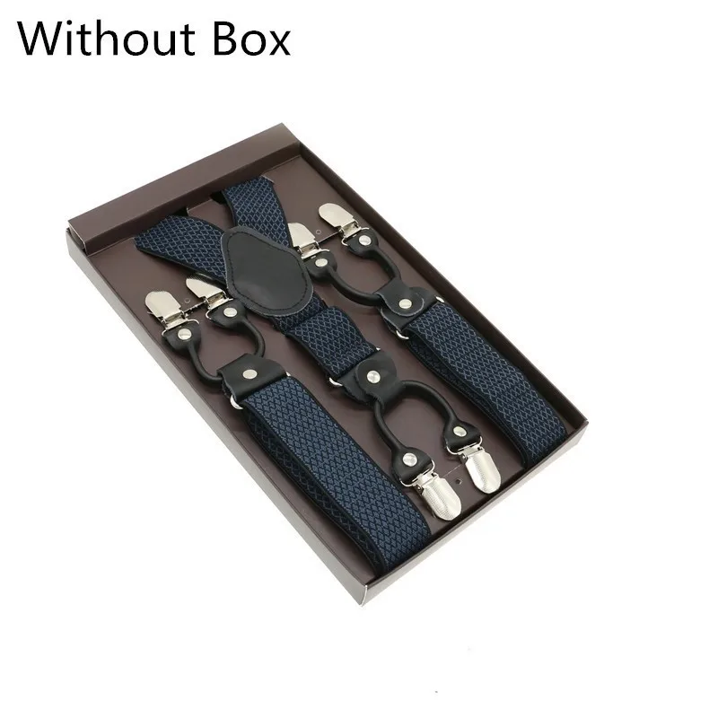 41 Black Real Leather 6 Clips Suspenders Braces Vintage Casual Suspensorio Tirante Trousers Strap Bretele Dad/Husband's Gift - Цвет: 41