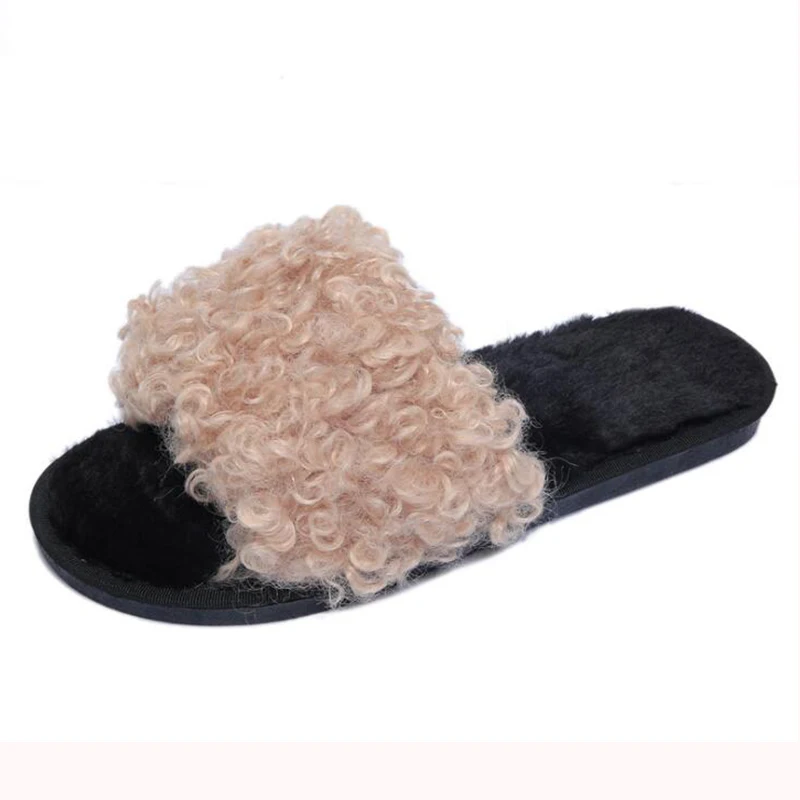 Завитые волосы и тапочки Женская Осенняя детская обувь в Корейском стиле Модные