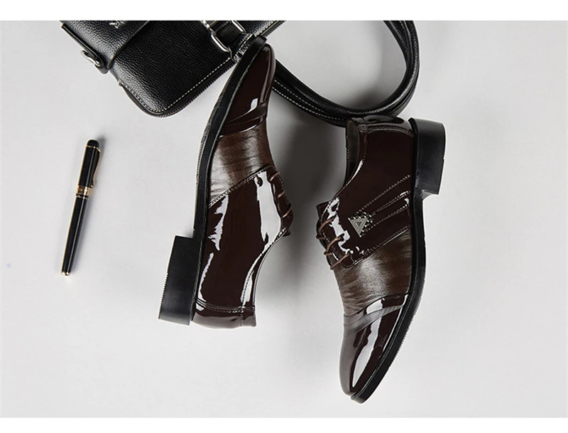 Leather shoes pointed men's ballroom dance dress shoes men's white wedding shoes Latin dance shoes fashion large size